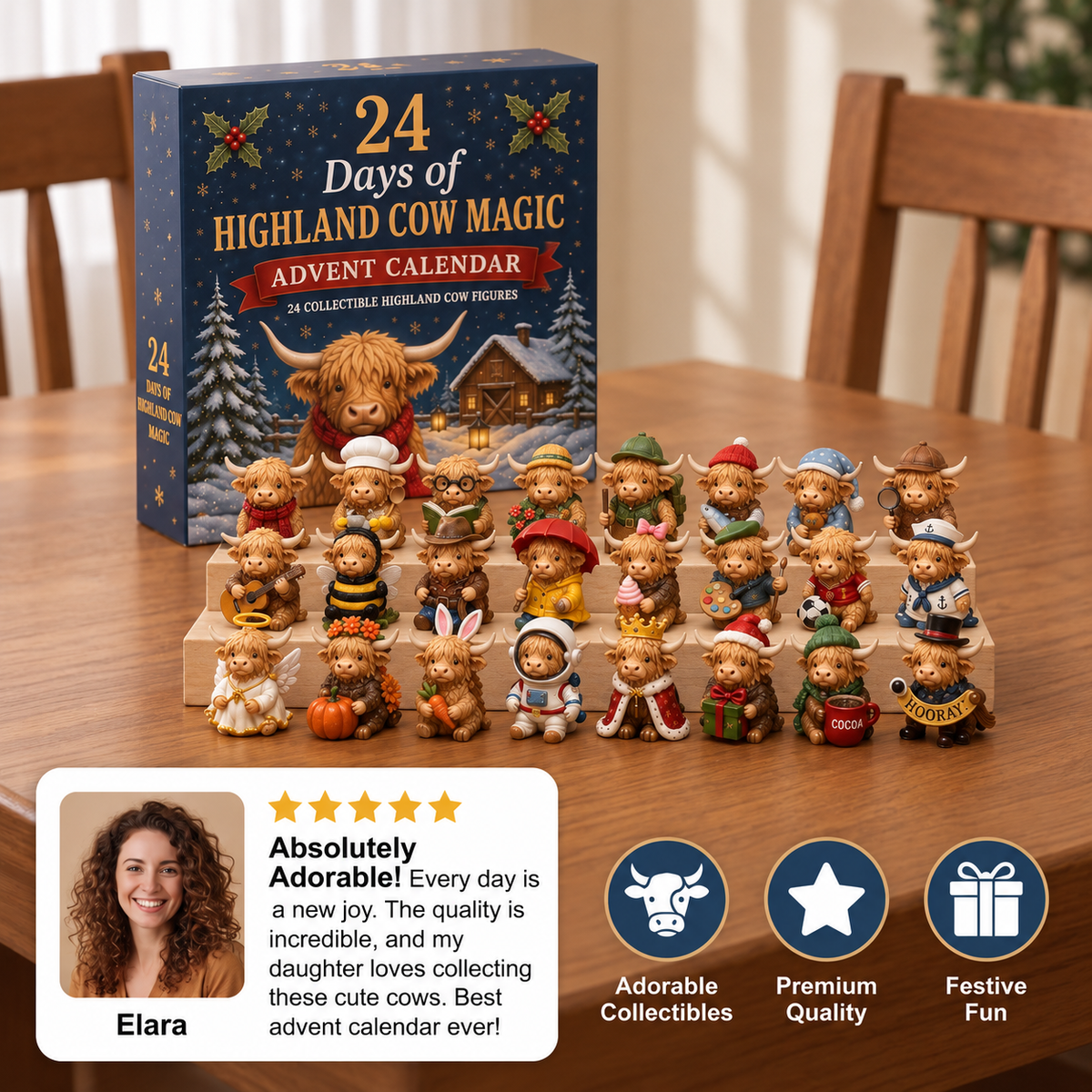 Solrus™ Highland cow advent calendar